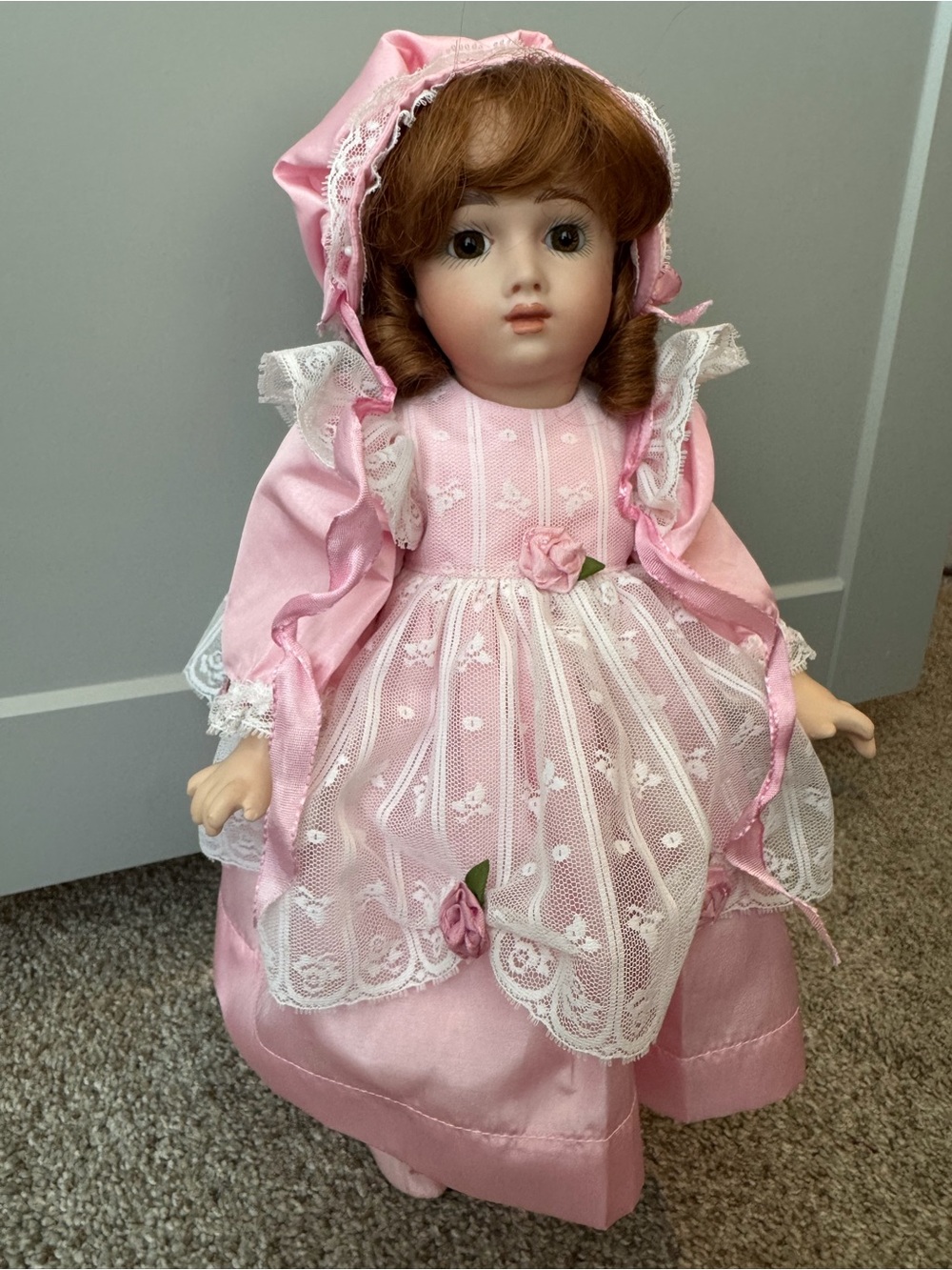 1985 Reproduction French Bébé Doll Bisque Porcelain Head Composition Body 14”